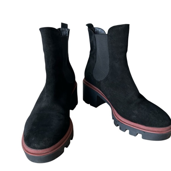 Antonio de Faria NWOT black suede leather Chelsea Boots size 9.5 - Picture 3 of 10